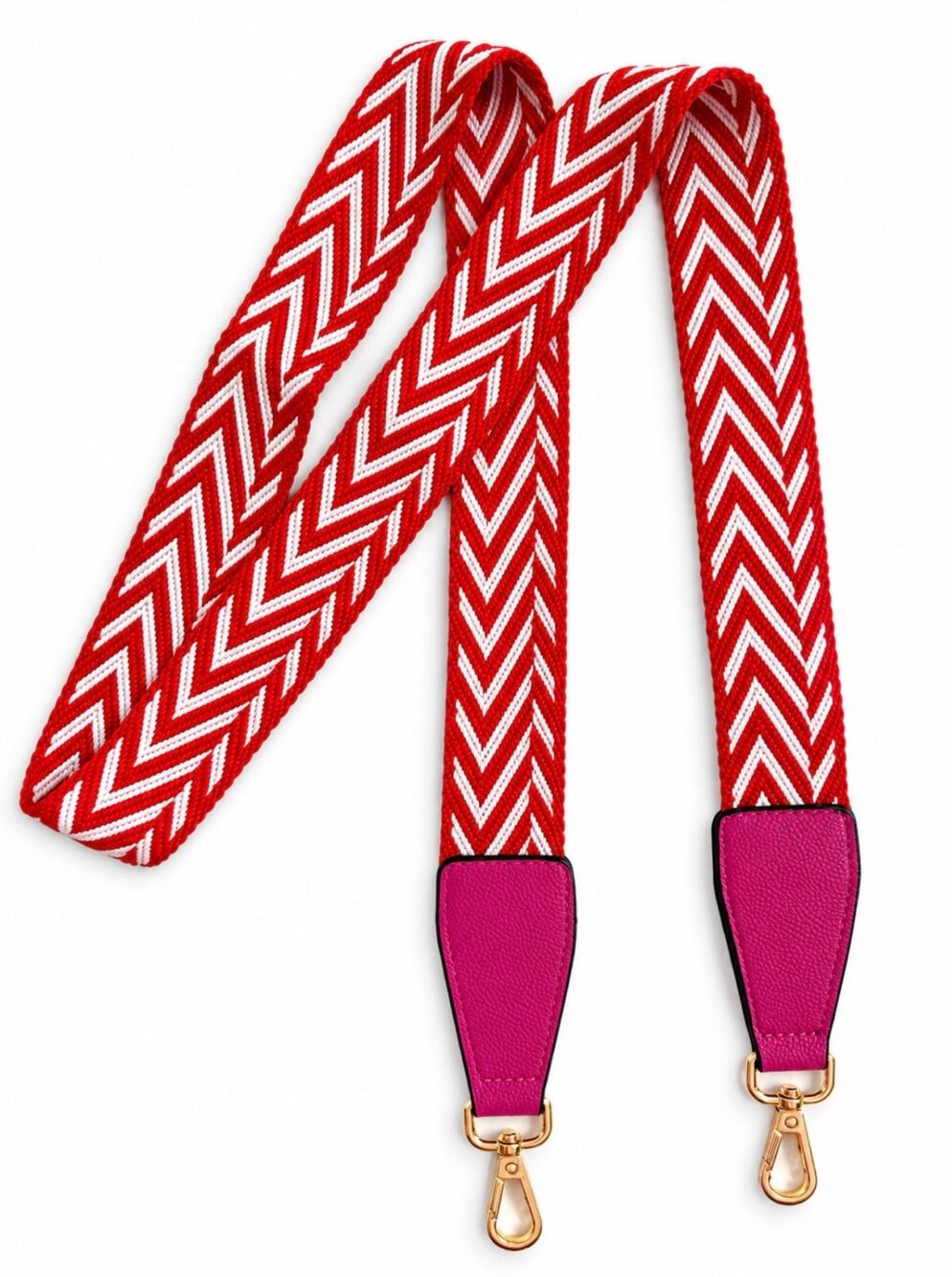 NEW Red White Chevron Purse Strap Pink Gold Hardware Shoulder Bag Replacement
